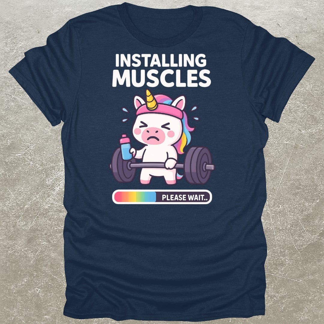 Installing Muscles Unicorn Funny Gym T-Shirt