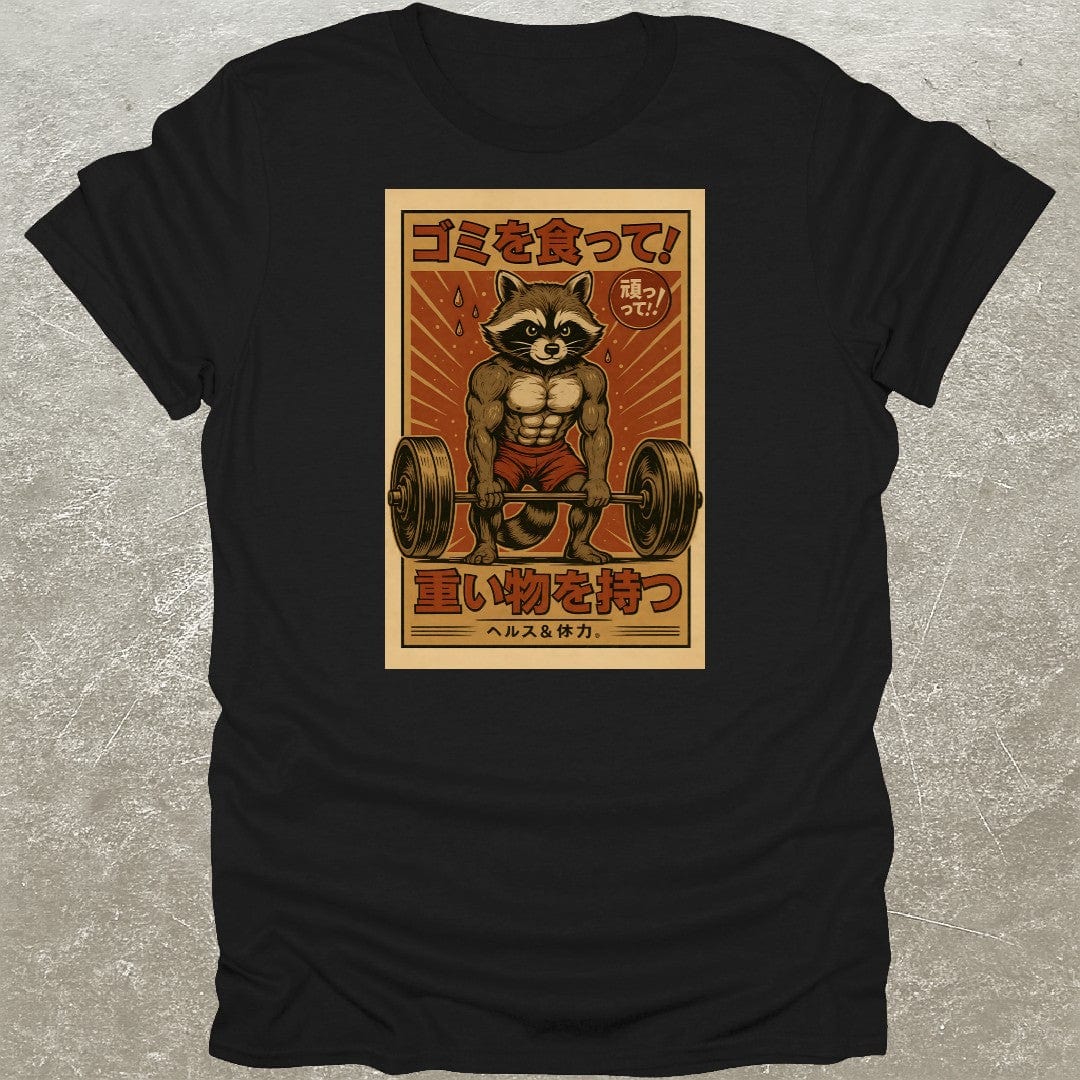 Japanese Raccoon Deadlift Gym T-Shirt