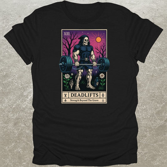 Deadlift Skeleton Tarot Gym T-Shirt