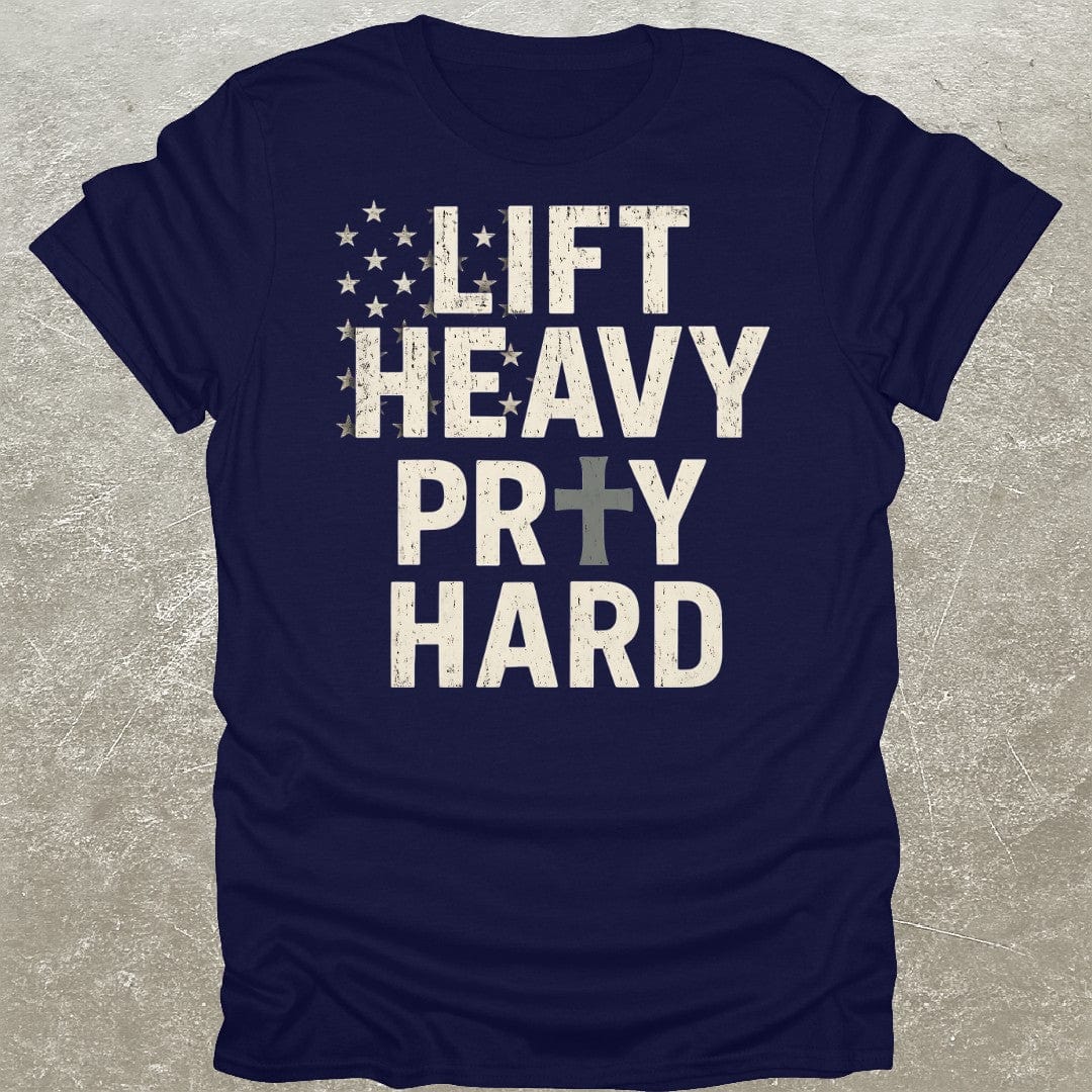 Lift Heavy Pray Hard USA Gym T-Shirt