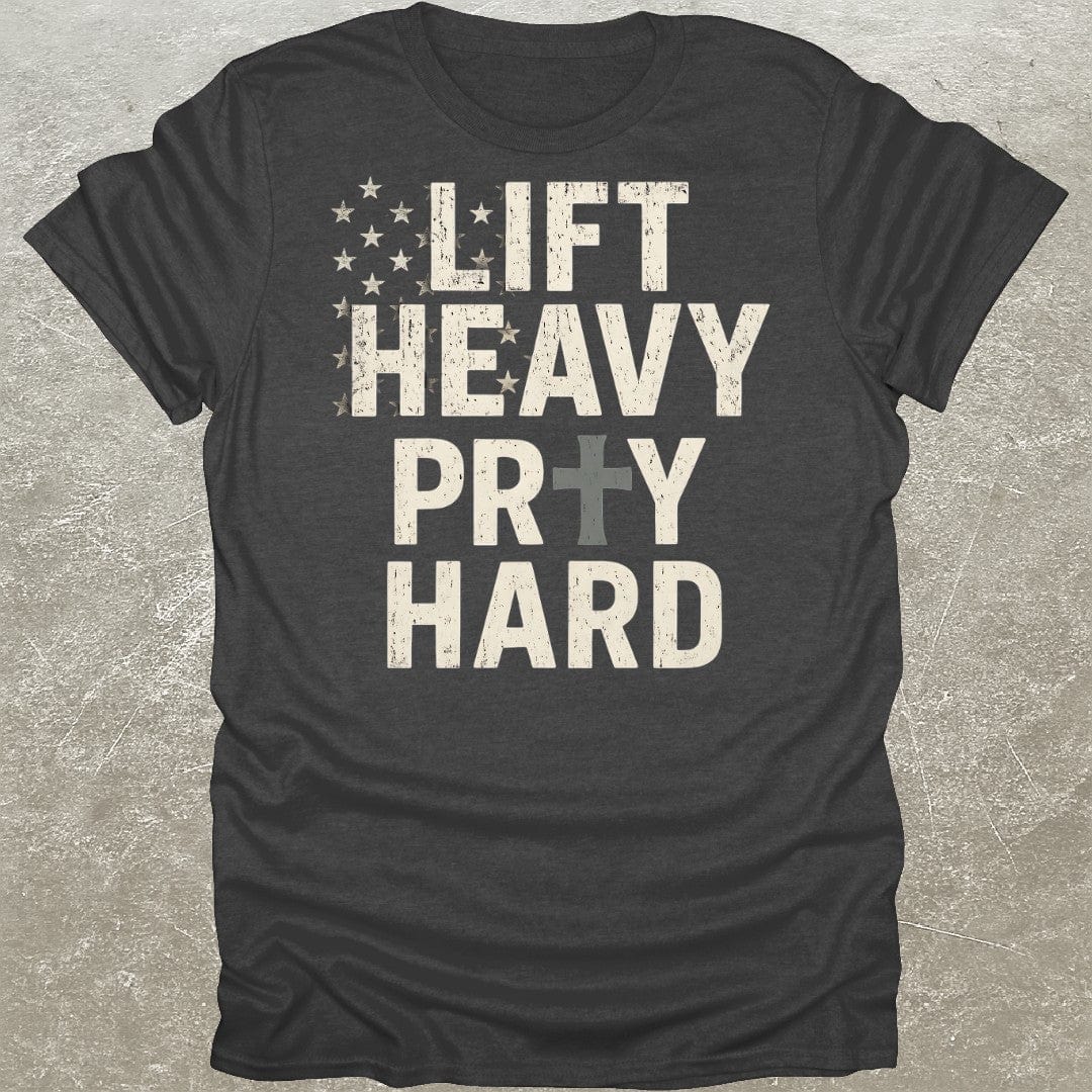 Lift Heavy Pray Hard USA Gym T-Shirt