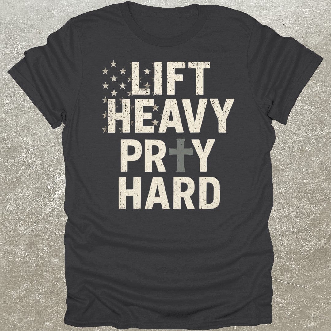 Lift Heavy Pray Hard USA Gym T-Shirt