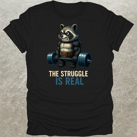 Deadlifting Raccoon Gym T-Shirt