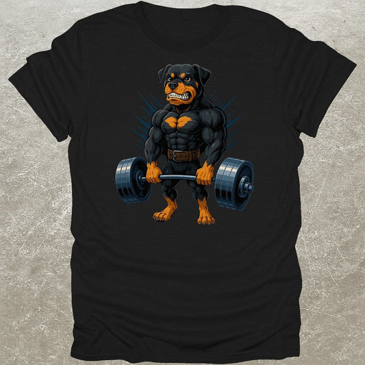 Deadlifting Rottweiler Gym T-Shirt