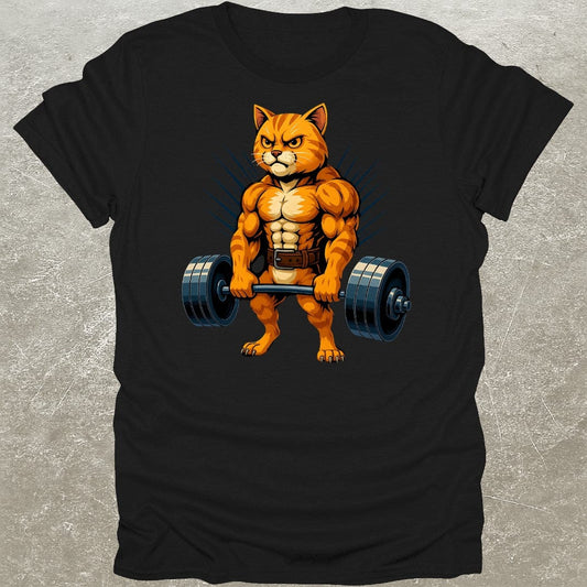Deadlifting Cat Gym T-Shirt
