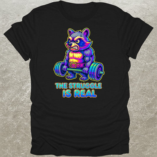 Raccoon Deadlift Y2K T-Shirt
